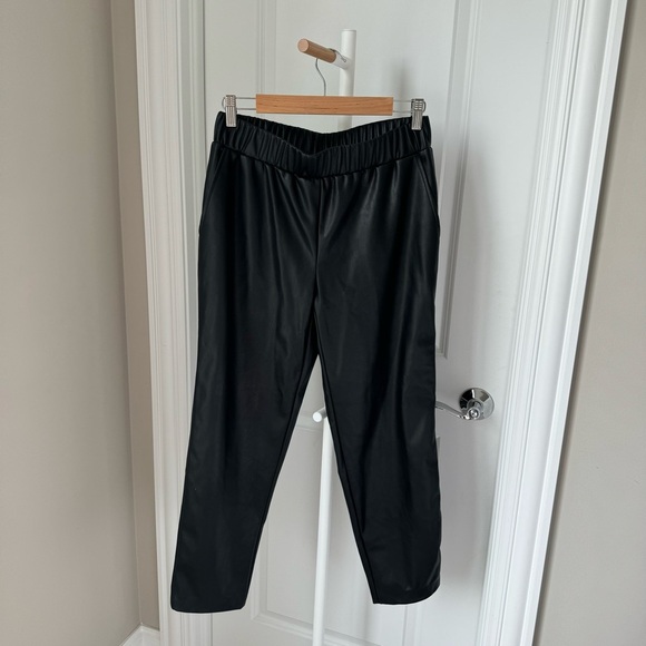 The Drop @Lisadnyc Black Vegan Leather Pull-On Jogger - Picture 3 of 8